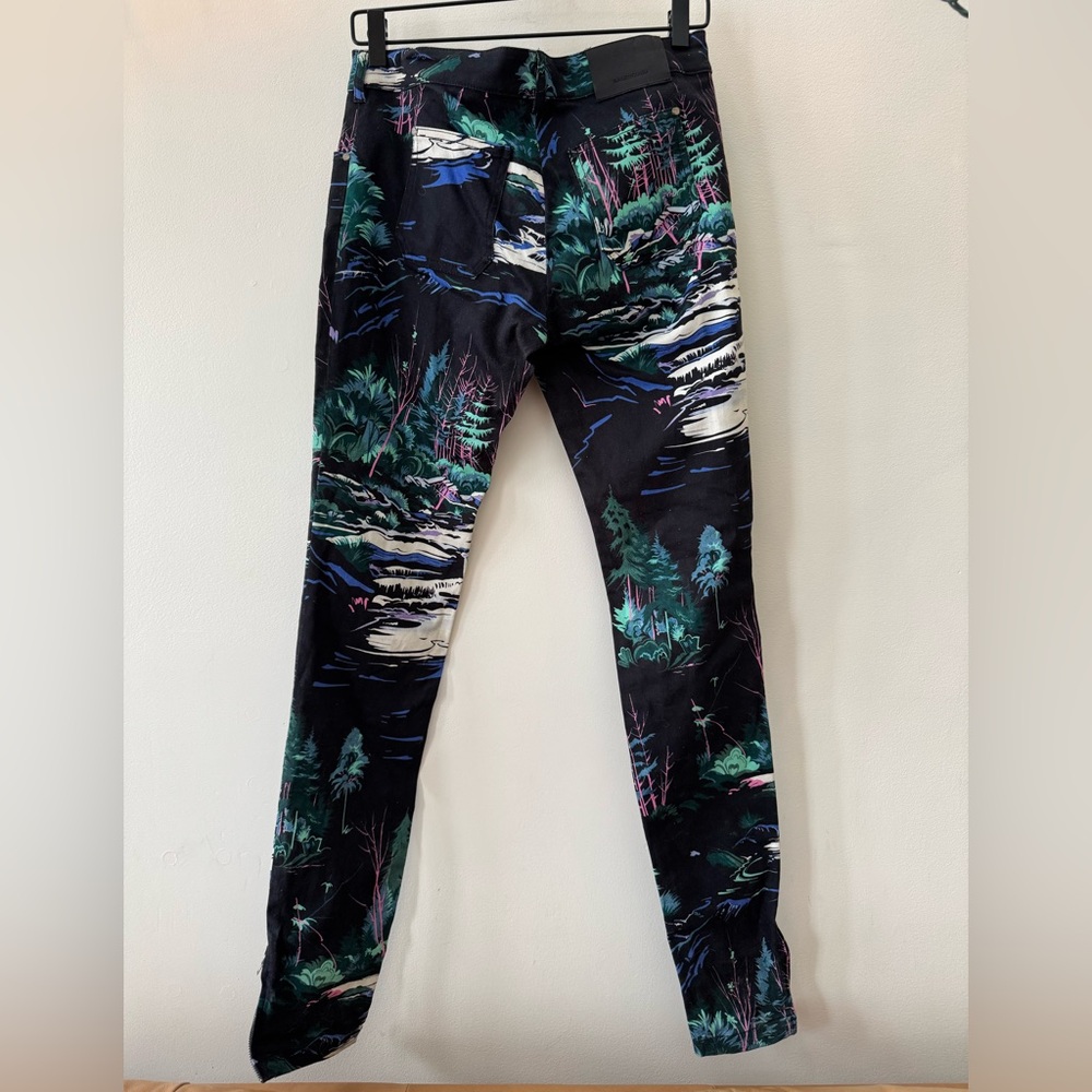 Balenciaga Black Forest Pattern skinny jeans pants size 38 - Picture 3 of 16